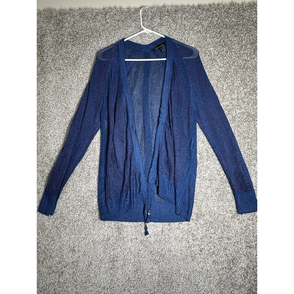 WHBM White House Black Market Blue‎ Open Knit Cardigan Size M